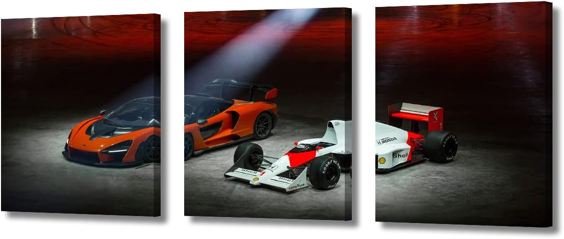 Sports Car and Racing Car Pictures for Living Room Hypercar Wall Art Prints on Canvas Speed Car Painting Modern Artwork Wall Decor for Teen Boys Bedroom Office Bathroom Decor Ready to Hang, 36"Wx16"H