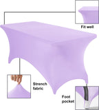 Spandex 6ft Waterproof Table Cover for Party,Wedding, Banquet, and Events(Lavender)
