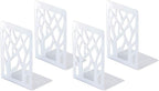 Book Ends, Bookends, Bookends for Shelves, Bookend, Book Ends for Heavy Books, White Metal Book Shelf Holder Home Decorative, Book Stoppers for Shelves, Bookend Supports 2 Pair