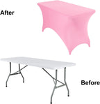 2Pack Spandex Waterproof Table Covers 4ft，Spandex 4ft Waterproof Table Cover for Party,Wedding, Banquet, and Events(Pink)