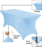 4Pack Spandex Waterproof Table Covers 6ft，Spandex 6ft Waterproof Table Cover for Party,Wedding, Banquet, and Events(Blue Mist)