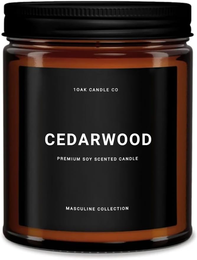 1OAK Scented Candles for Men - Cedarwood Candle - Woodsy Candles - Masculine Decor - Long Burning Candles Premium - Soy Wax (7oz.)