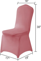 Spandex Chair Covers, 25PCS, Washable Protector for Living Room, Party, Banquet, Wedding, Hotel (Dusty Pink)