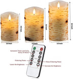 Flameless Battery Operated LED Candles 3D Wick with10key Button Remote Control 24-Hour Timer Set of 3 Electric Flickering Pillar Real Wax，Wedding, Party, Christmas and Home Decoration