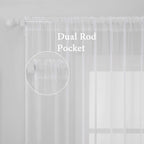 MIULEE White Window Sheer Curtains 2 Panels Width 38 x Length 63 Inches | Window - Image 2