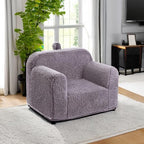 Kids Snuggly-Soft Sherpa Chair, Cuddly Toddler Foam Chair for Boys and Girls, Grey