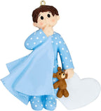 Personalized 2nd Christmas Boy Tree Ornament 2024 - Baby Child Hold Heart Second - Free Customization