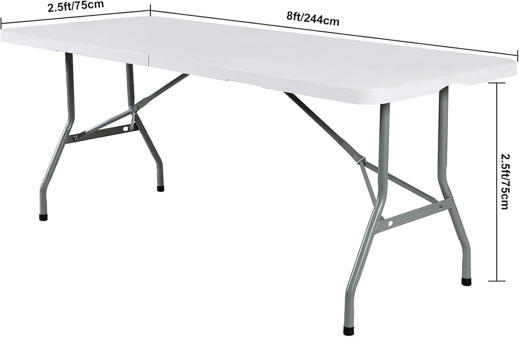 4Pack Spandex Waterproof Table Covers 8ft，Spandex 8ft Waterproof Table Cover for Party,Wedding, Banquet, and Events(White)