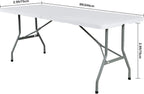 4Pack Spandex Waterproof Table Covers 8ft，Spandex 8ft Waterproof Table Cover for Party,Wedding, Banquet, and Events(White)