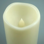 Waterproof Outdoor Battery Operated Flameless Candles with Auto Timer Flickering Plastic Resin Electric LED Pillar Lights for Lantern Patio Garden Wedding Party Decorations 3x4 Inches 6 Pack Ivory