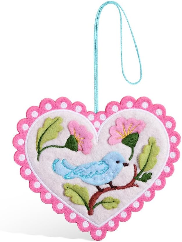 Lovepop Handmade Lively Bluebird HeartFelt Charm Card | Soft Felt Bird Keychain for Wallet, Handbag, Car Key, Home Decor | Ornaments, Bag Charms, Key Ring, Purse Accessories, Gift Toppers