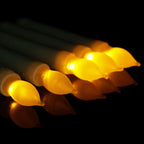 Pack of 24 Flameless Taper LED Candles - Battery Operated Flickering Ivory - Perfect for Wedding, Christmas, Parties - 6.5 Inch - White Plastic