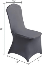 SUPERO Waterproof Spandex Chair Cover 12PCS, Stretch Dining Chair Covers, Polyester Outdoor Chair Covers, Protector Stretch Chair Cover for Party Universal, Banquet, Wedding Event, Hotel(Grey)
