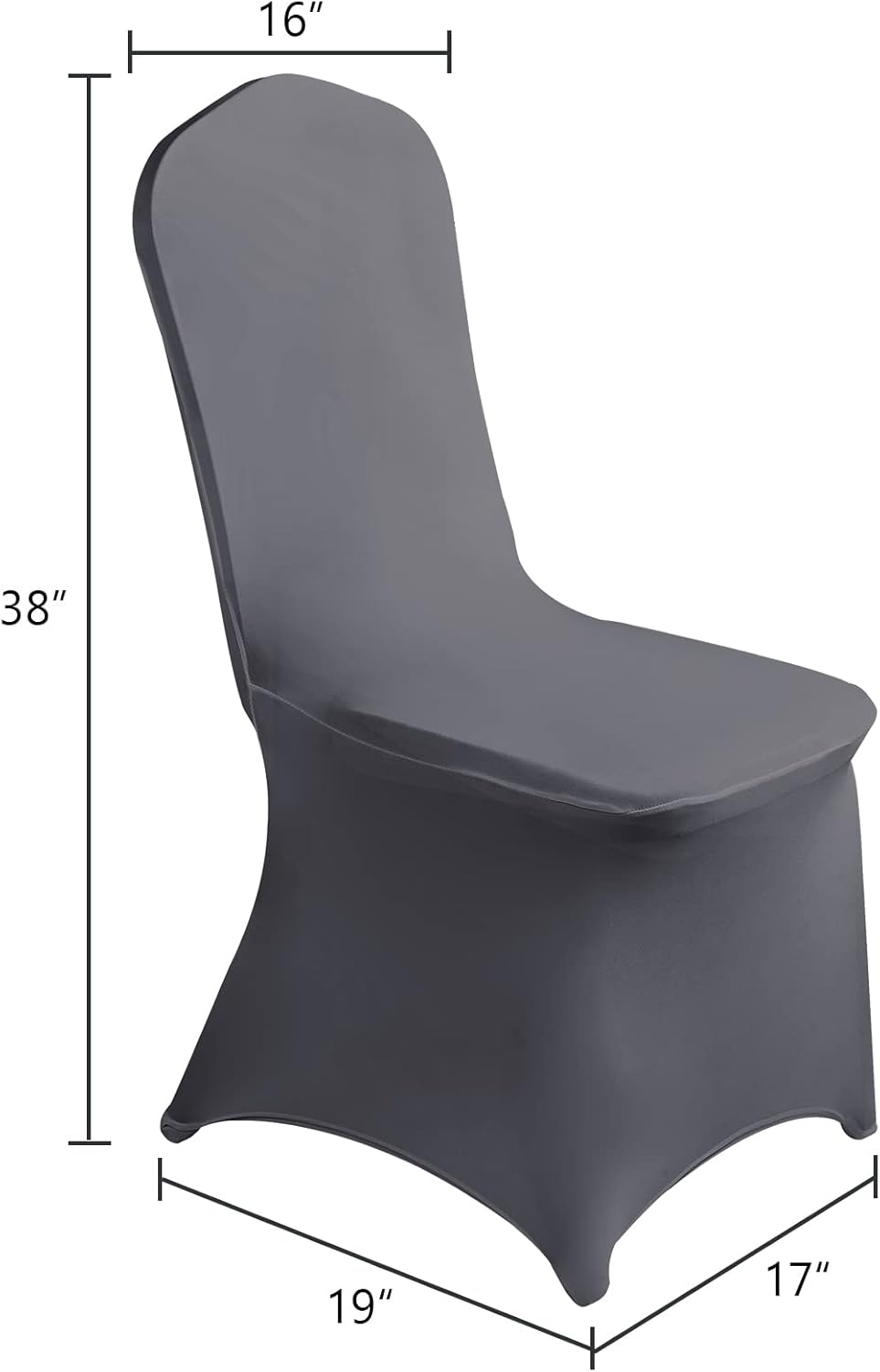 SUPERO Waterproof Spandex Chair Cover 12PCS, Stretch Dining Chair Covers, Polyester Outdoor Chair Covers, Protector Stretch Chair Cover for Party Universal, Banquet, Wedding Event, Hotel(Grey)
