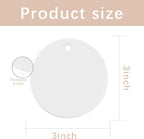 50 PCS Sublimation Ceramic Ornament Blank 3 inch Round Crafting DIY Personalized Christmas Home Decor Bulk Two-Sided Printed White Ceramic Decoration