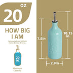 Sweejar Ceramic Olive Oil Dispenser Bottle, 20 Oz Relief Opaque Oil Cruet Protects To Reduce Oxidation, Suitable for Storage Soy Sauce, Coffee Syrup, Liquids, Set of 1 (Gradient Yellow)