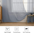 MIULEE 2 Panels Sheer Curtains for Living Room 54X108 Inch Dark Grey | Window - Image 4
