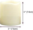 CANDLE CHOICE Waterproof Outdoor Battery Operated Flameless Candles with Timer Flickering Plastic Resin Electric LED Pillar Lights for Lantern Patio Garden Wedding Party Decorations 3x3 Inches 2 Pack