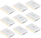 Rechargeable Night Lights with Dusk to Dawn & Motion Sensors, Warm & Soft White Stair Lights for Bathroom, Hallway, Linkable, Magnetic Mount, 9 Pack