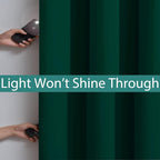 Yakamok Dark Green 100% Blackout Curtains 90 Inches Long 52" Wide 2 Panels | - Image 3