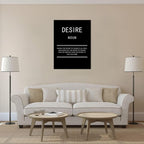 WYJZDZQ8 Inspirational Canvas Office Print Wall Art Desire Noun Motivational Picture Poster Painting Modern Inspiring Artwork for Home Living Room Bedroom Decor Ready to Hang [30''W x 40''H]