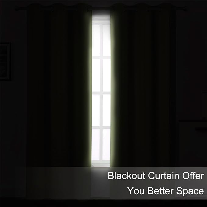 Sage Green Thermal Blackout Curtains/42 x 84 Inch/Set of 2 Panels Room - Image 3