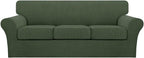 Turquoize 4 Piece Sofa Covers for 3 Cushion Couch Sofa Slipcover Soft Couch by Turquoize
