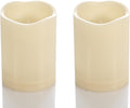 CANDLE CHOICE Waterproof Outdoor Battery Operated Flameless Candles with Timer Flickering Plastic Resin Electric LED Pillar Lights for Lantern Patio Garden Wedding Party Decorations 3x4 Inches 2 Pack