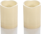 CANDLE CHOICE Waterproof Outdoor Battery Operated Flameless Candles with Timer Flickering Plastic Resin Electric LED Pillar Lights for Lantern Patio Garden Wedding Party Decorations 3x4 Inches 2 Pack