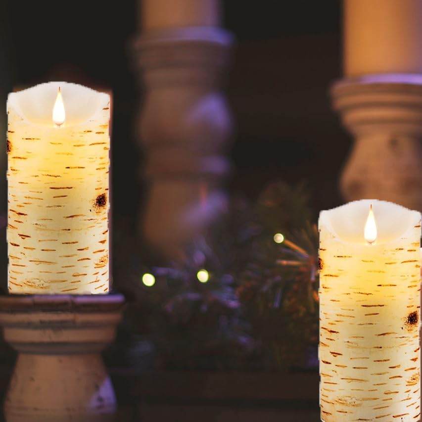Flameless Battery Operated LED Candles 3D Wick with10key Button Remote Control 24-Hour Timer Set of 2 Electric Flickering Pillar Real Wax，Wedding, Party, Christmas and Home Decoration