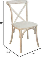 EMMA + OLIVER Lime Wash X-Back Chair