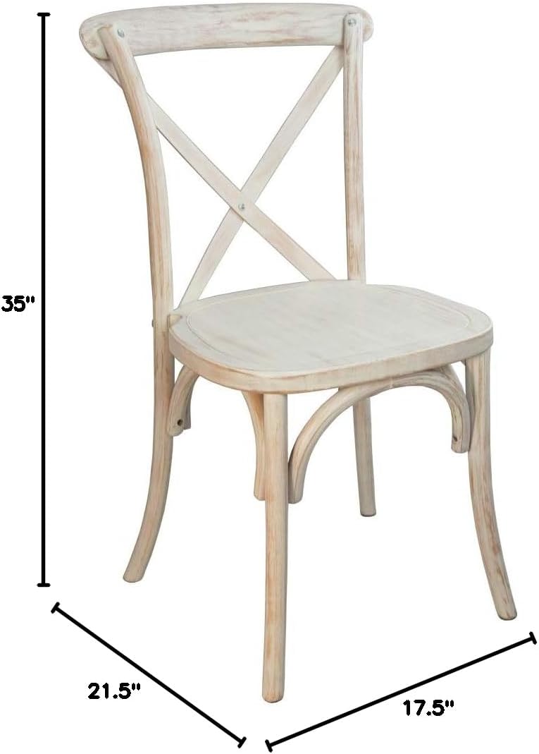 EMMA + OLIVER Lime Wash X-Back Chair