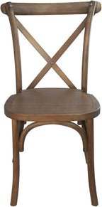 EMMA + OLIVER 2-Pack Light Brown X-Back Chair