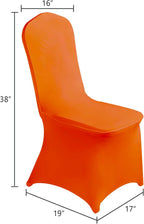 SUPERO Orange Chair Cover 25PCS, Polyester Spandex Waterproof Stretch Dining Chair Covers, Protector for Party, Banquet, Wedding Event, Hotel