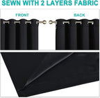 NICETOWN Black Out Curtains 54 inches Length Set of 2, 2 Thick Layers - Image 5