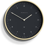 NEWGATE® Mr Clarke Wall Clock | Large Scandi Inspired Plywood Clock | 16 inch | Pale Wood case with Dark Grey dial | Modern Minimalist Design for Kitchen, Living Room or Office
