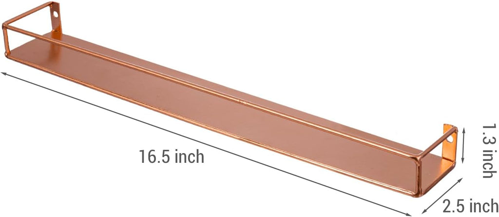 MyGift Modern Copper Metal Wall Mounted Display Racks, Set of 3