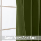 Yakamok Room Darkening Curtains 52x63 inch Length Olive Green-Living Room | 2 - Image 3