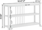 FOLUBAN Modern Sofa Console Table for Entryway, 3 Tier Wood Foyer Table for Hallway Living Room Behind Couch, White Oak