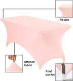 Spandex 6ft Waterproof Table Cover for Party,Wedding, Banquet, and Events(Blush Pink)