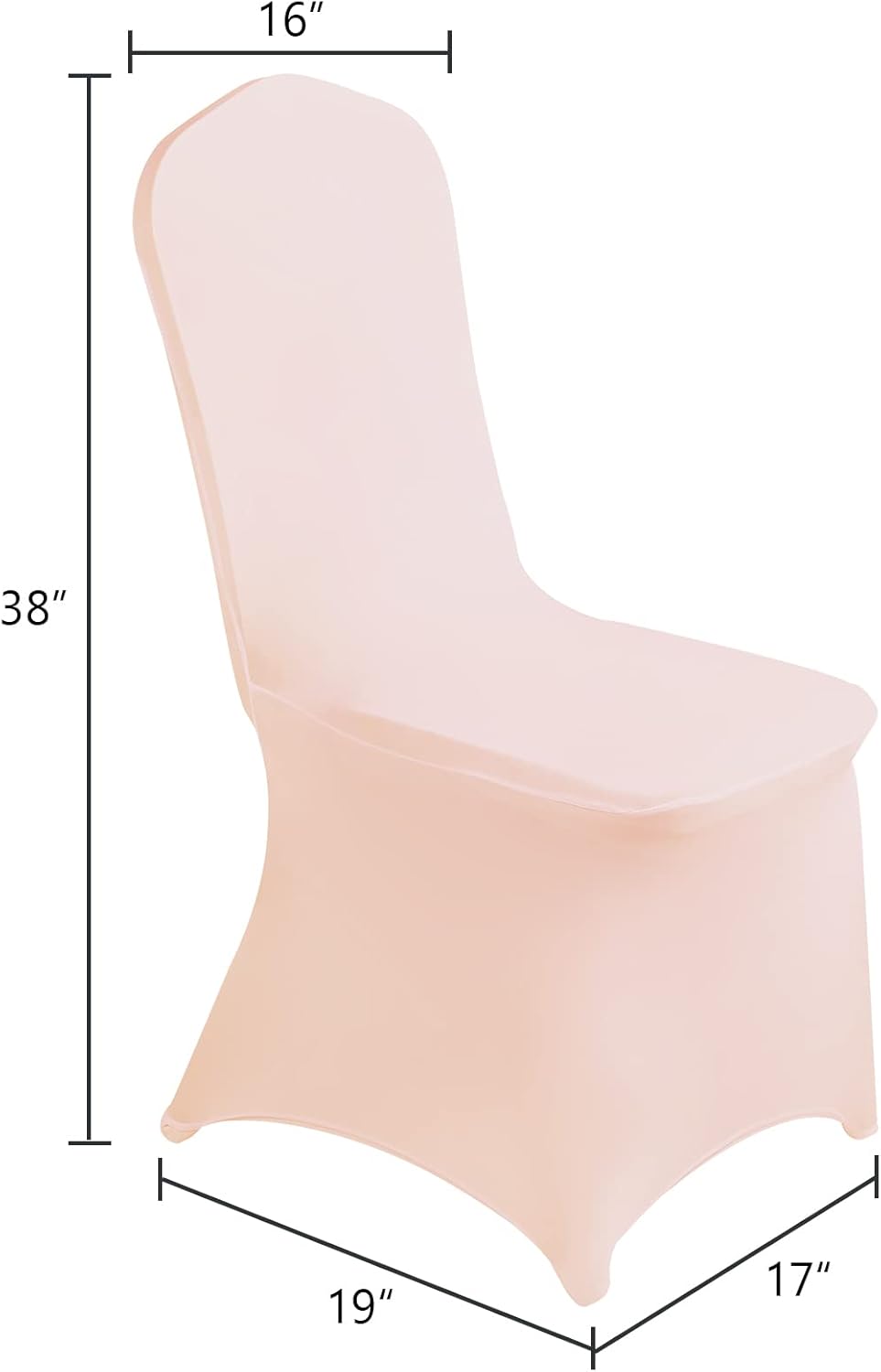 Waterproof Spandex Chair Cover 12PCS, Stretch Dining Chair Covers, Polyester Outdoor Chair Covers, Protector Stretch Chair Cover for Party Universal, Banquet, Wedding Event, Hotel(Blush Pink)