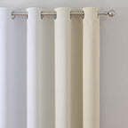 Beige and Greyish White Ombre Blackout Curtains Living Room 84 Inches Long | - Image 4