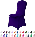 Spandex Chair Covers, 12PCS, Removable Washable Protector Stretch Covers for Living Room, Party, Banquet, Wedding, Hotel (Purple)