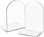 Lulonpon 2 Pieces Book Ends, Bookend, Books Ends for Shelves, Books Ends for Heavy Books, Clear Bookends, Acrylic Bookends for School, Library,Desktop Organizer and Book Shelves