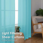 Aqua Sheer Curtains 96 Inches Long 2 Panels - Image 4