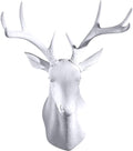 Notakia White Deer Head Wall Decor Deer Antlers Wall Sculpture Faux Taxidermy Wall Animal Head 19.69 x 11.81 x 15.75 inches (White Deer)
