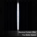 Blackout Curtains 52 x 90 Inch Long Navy Blue Curtains Set of 2 Panels Room - Image 3