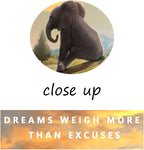 Inspirational Canvas Wall Art Dreams Weigh More Than Excuses Animal Motivational Poster Entrepreneur Quote Picture Home Office Decor Painting Framed and Stretched Ready to Hang [12''W x 18''H]