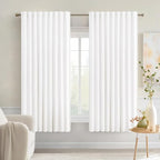 MIULEE Pure White Back Tab Blackout Curtains 52x63 Inches Long 2 Panels Set | by MIULEE
