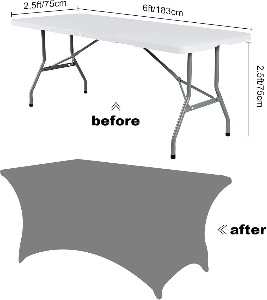 SuperO Waterproof Spandex Table Cover for 6FT Table Universal Fitted Stretch Tablecloth for Party, Banquet, Wedding and Events-Lavender
